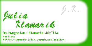 julia klamarik business card